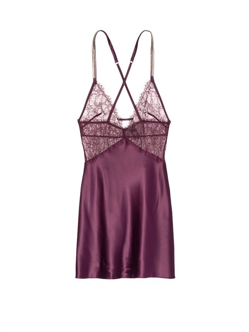 Satin & Lace Embellished Strap Slip