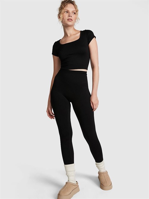 Seamless Kısa Kollu Crop Üst