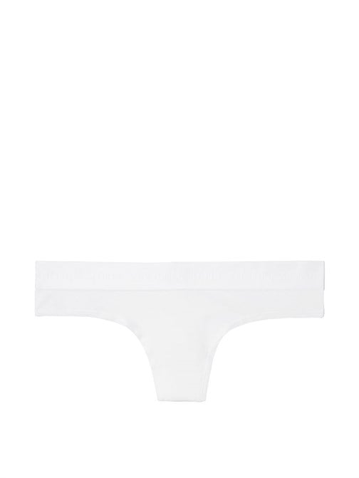 Stretch Cotton Logo Thong Panty