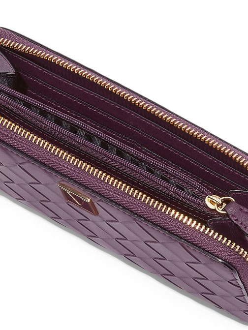 The Victoria Black Violet Woven Cüzdan