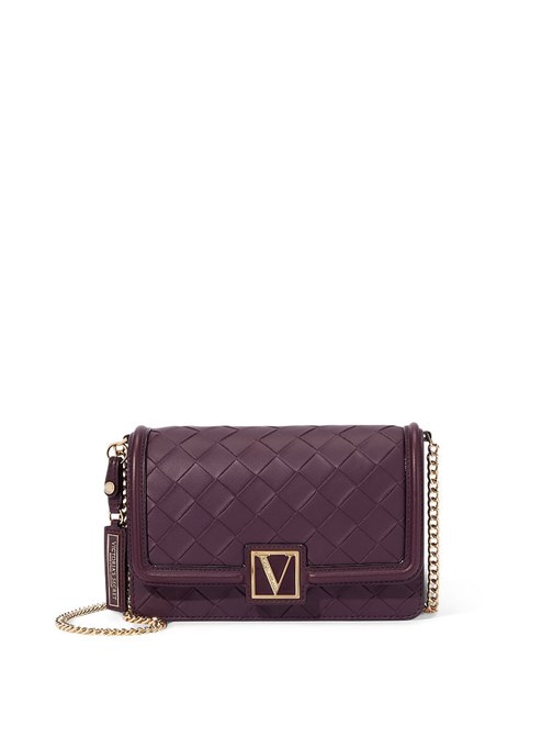 The Victoria Black Violet Woven Mini Omuz Çantası