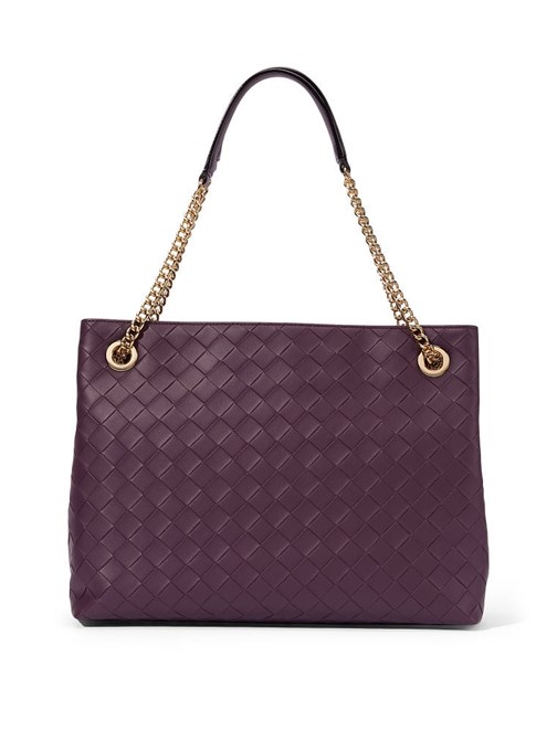 The Victoria Black Violet Woven Omuz Çantası