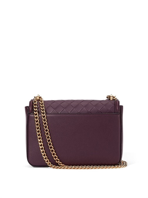 The Victoria Black Violet Woven Orta Boy Omuz Çantası