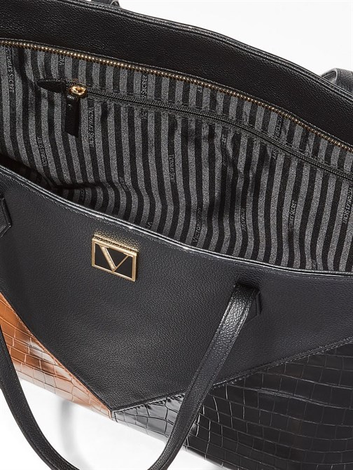 The Victoria Croc Colorblock Carryall Tote Omuz Çantası