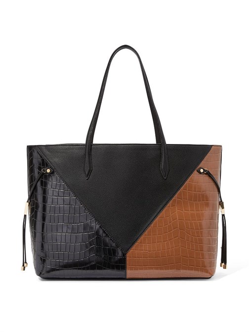 The Victoria Croc Colorblock Carryall Tote Omuz Çantası