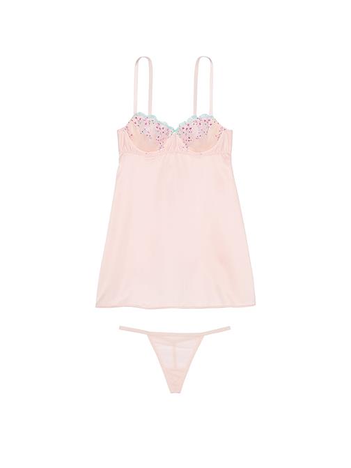 Wicked Desteksiz Kiraz Çiçeği İşlemeli Babydoll Seti
