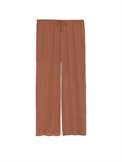Transparan Crinkle Geniş Paça Pantolon