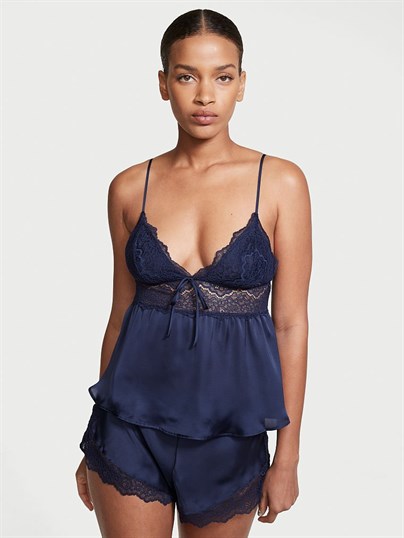 Victoria's Secret Esnek Dantelli ve Saten Atlet Seti