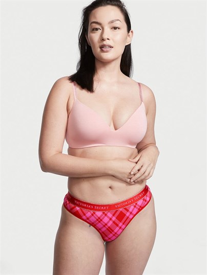 Victoria's Secret Kenarı Işıltılı Logo Pamuk Tanga Külot