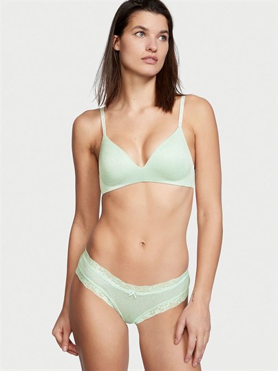 Victoria's Secret Pamuk Işıltılı Bel Kısmı Dantelli Cheeky Külot