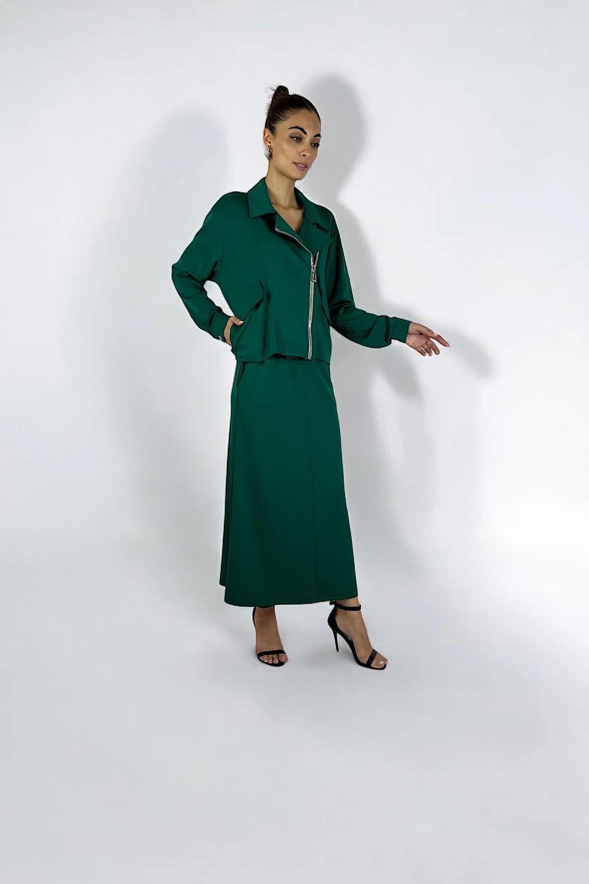 BİKER MİDİ BOMBER YEŞİL