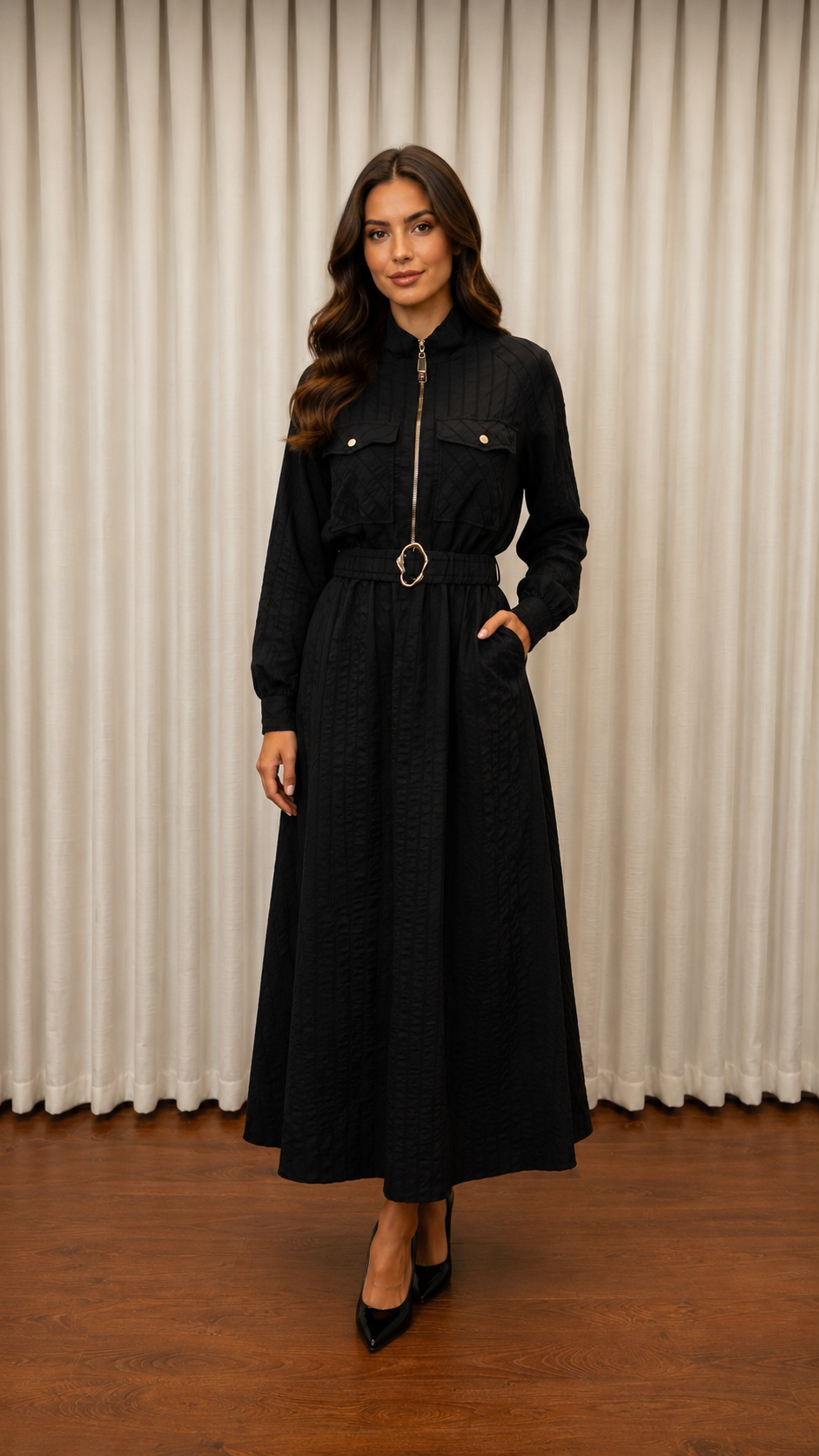CHIC LINE ELBİSE SİYAH