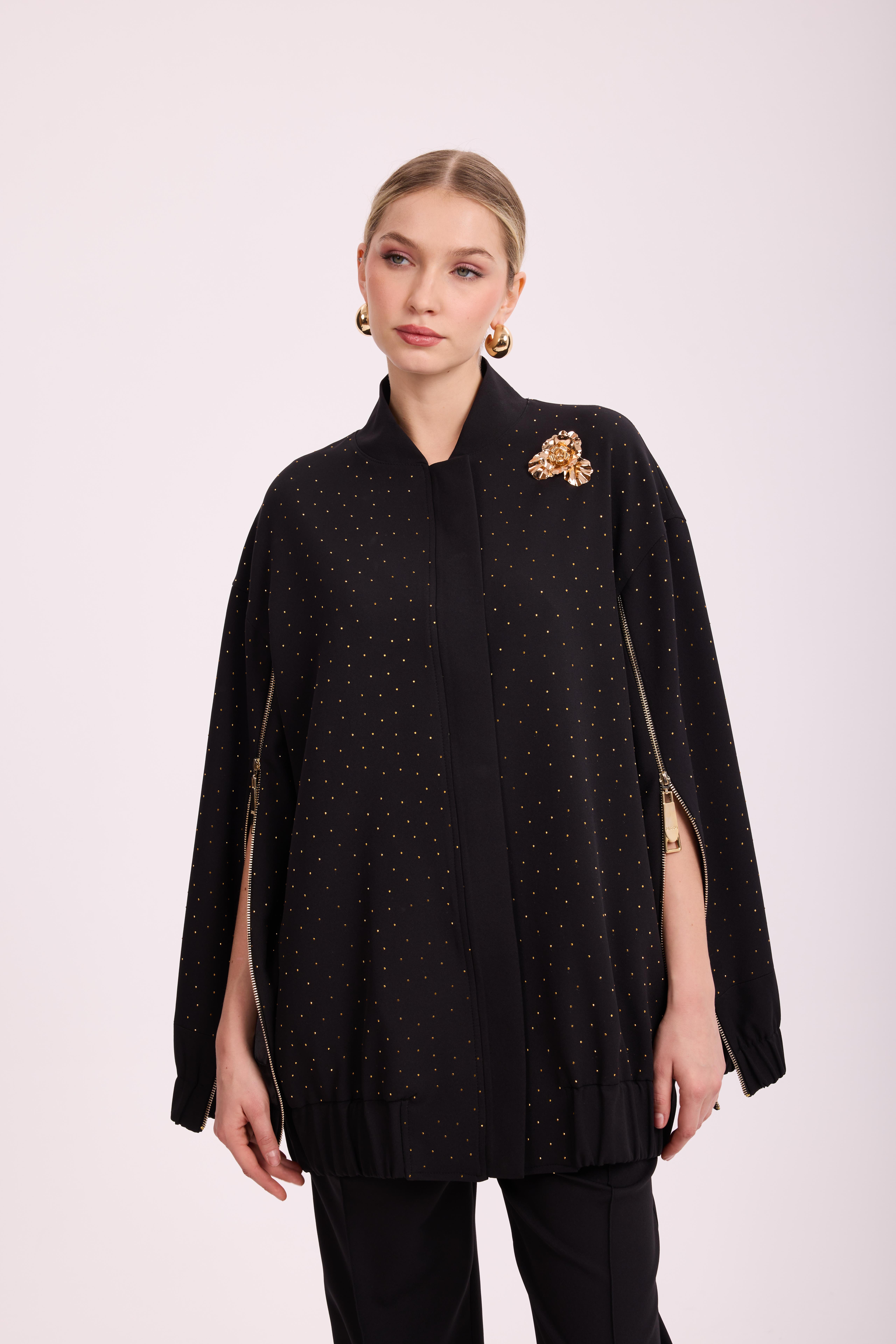 GLOWE BOMBER CEKET PANTOLON TAKIM SİYAH