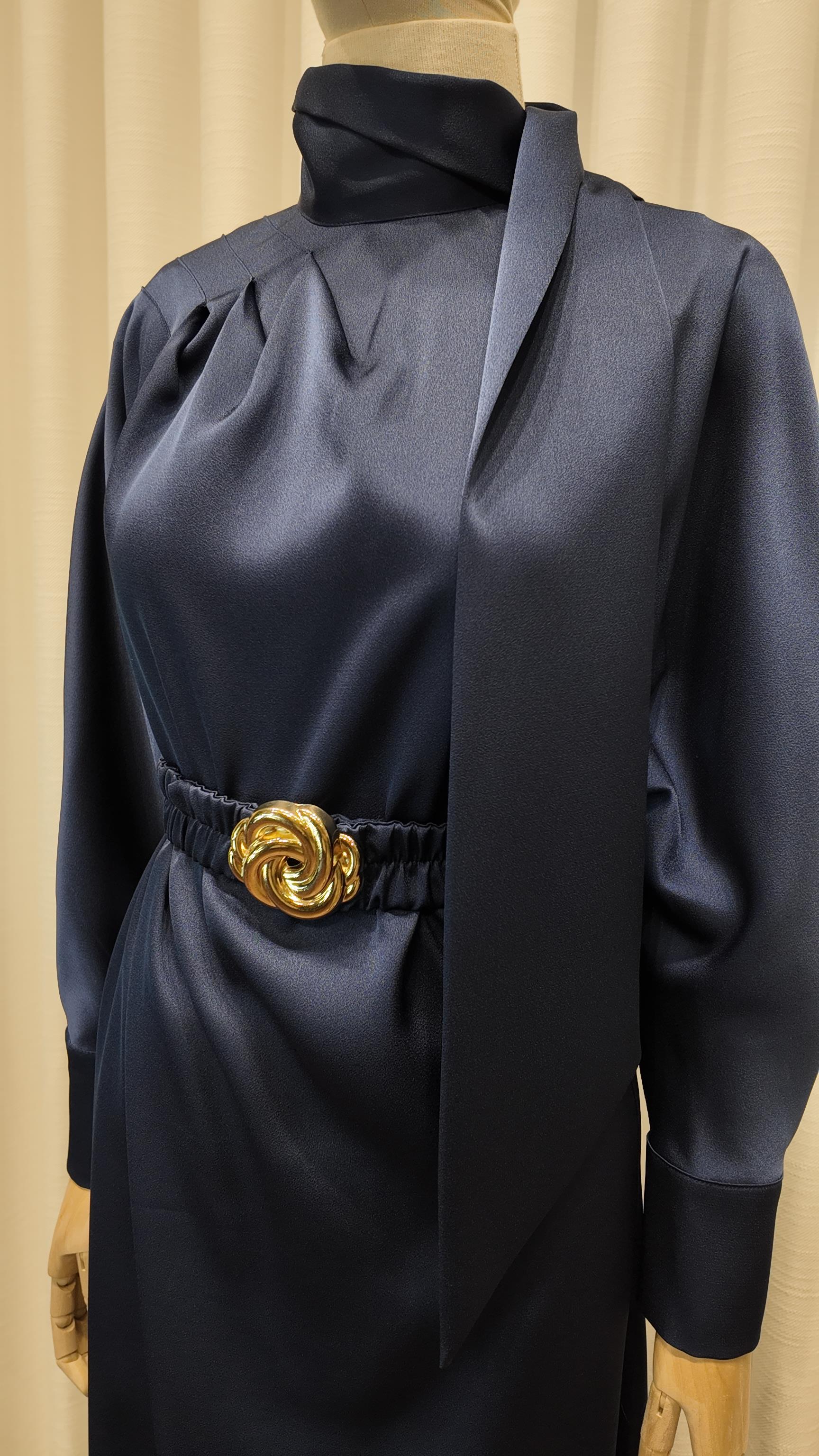 MIDNIGHT SILK ELBİSE LACİVERT