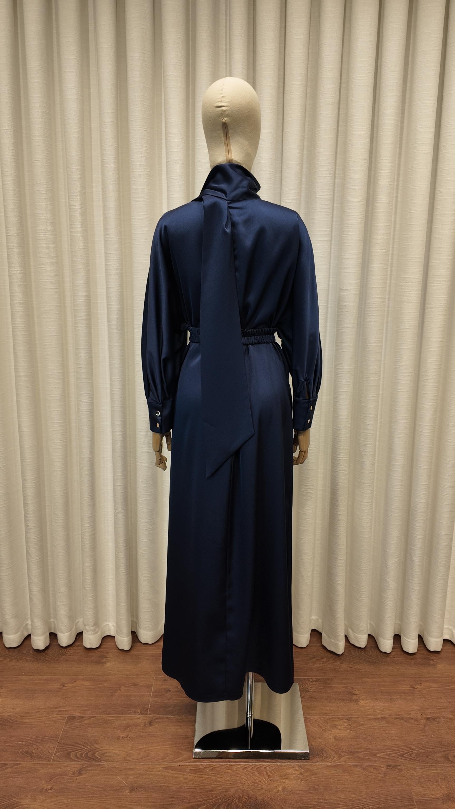 MIDNIGHT SILK ELBİSE LACİVERT