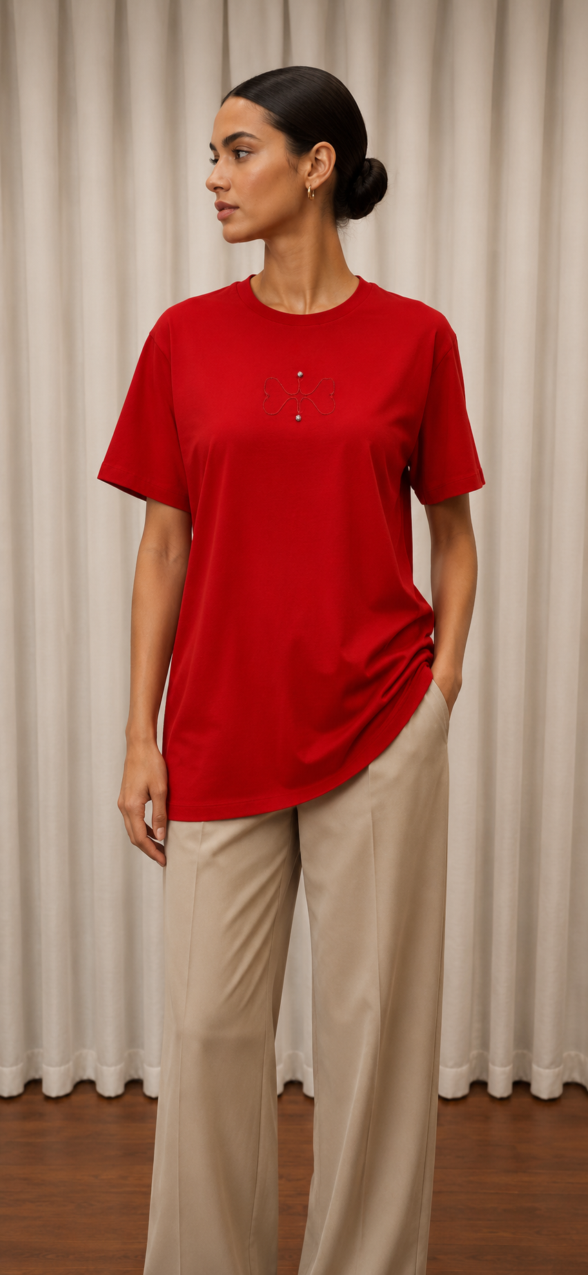 MSSM NAKIŞLI TSHIRT KIRMIZI