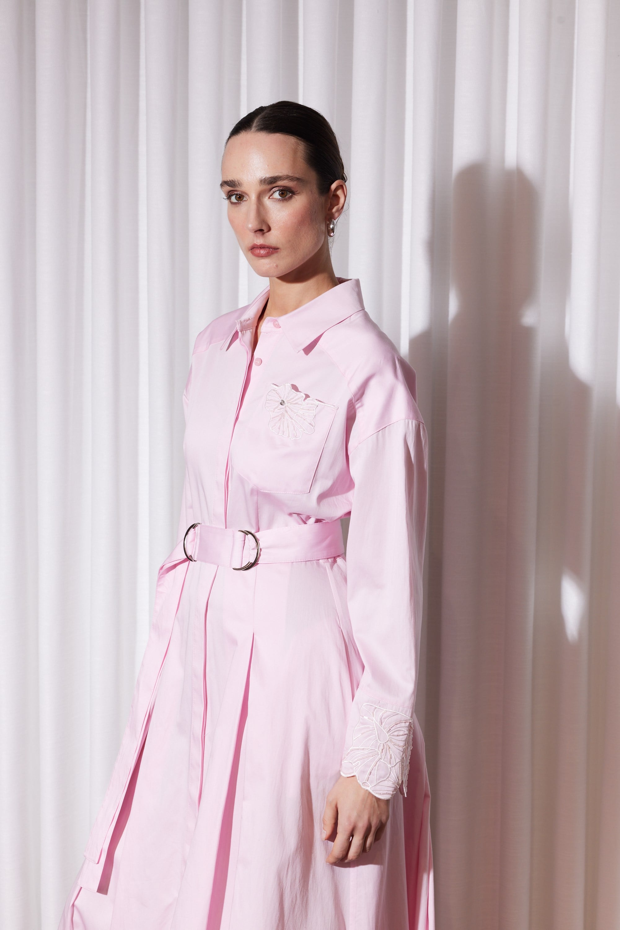 PERLA COTTON ELBİSE PEMBE