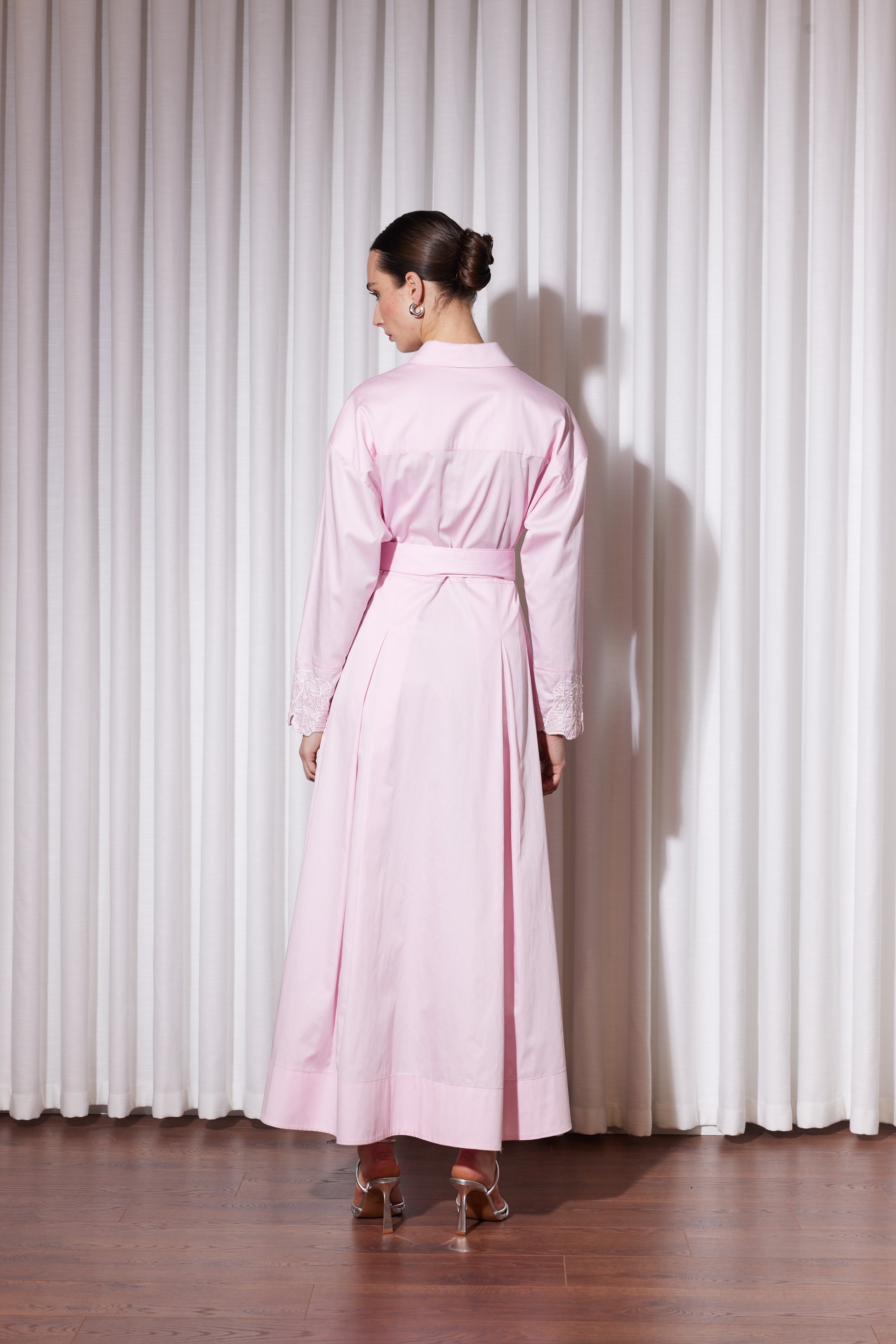 PERLA COTTON ELBİSE PEMBE