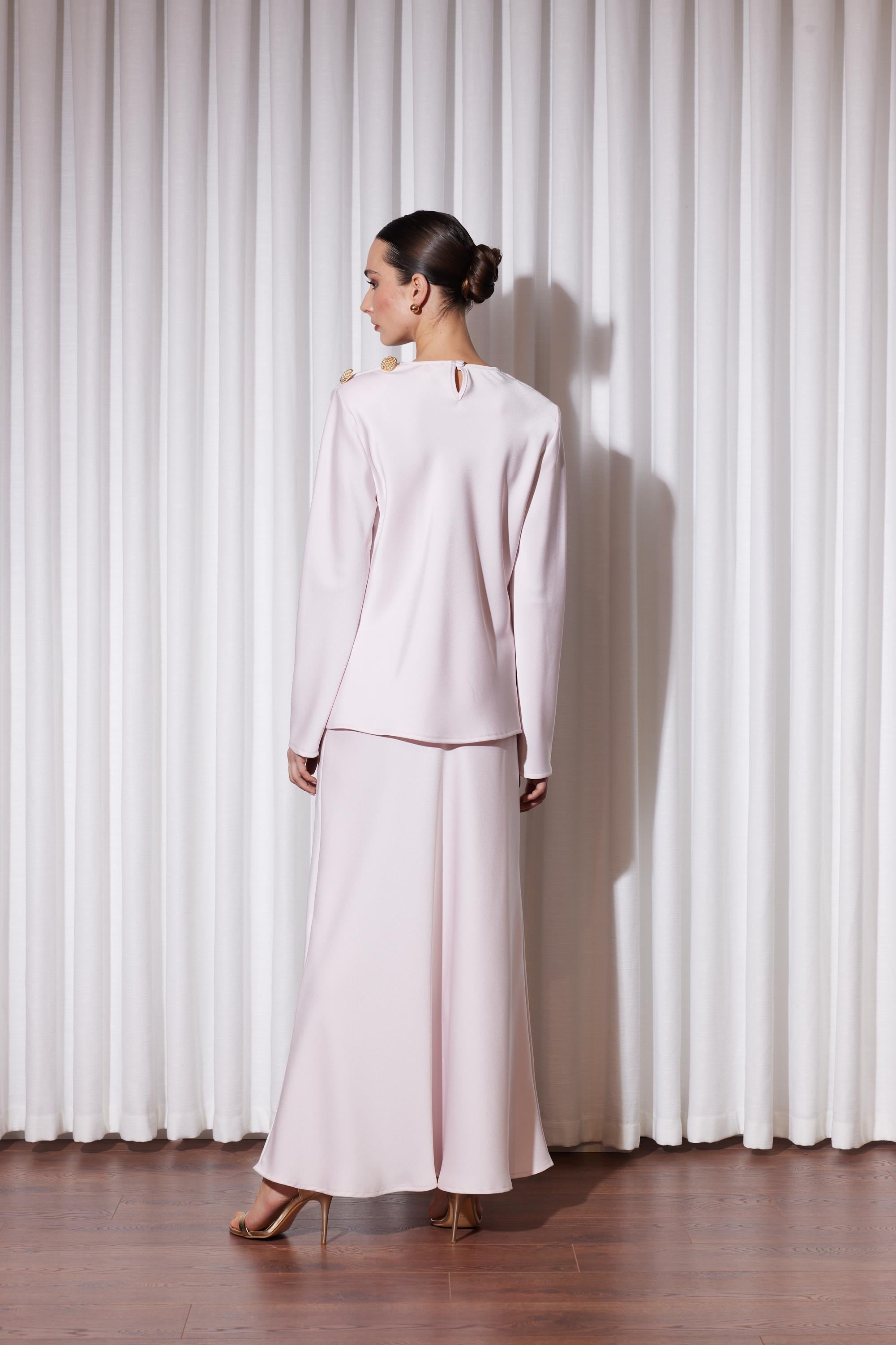 SATİN GRACE ETEKLİ TAKIM PUDRA