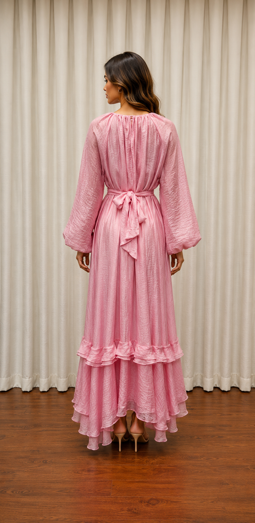 VERDEA ELBİSE PEMBE