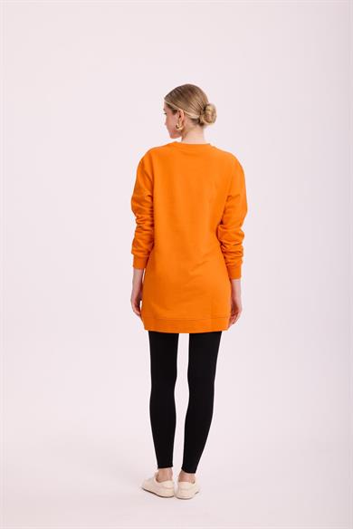 BASIC PAMUKLU SWEATSHIRT TURUNCU
