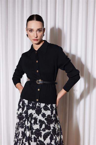BELLE NOIR MİDİ HIRKA SİYAH