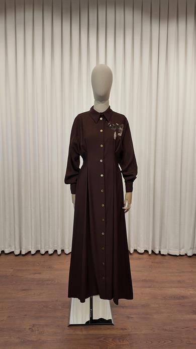 BELLEZZA ELBİSE KAHVERENGİ