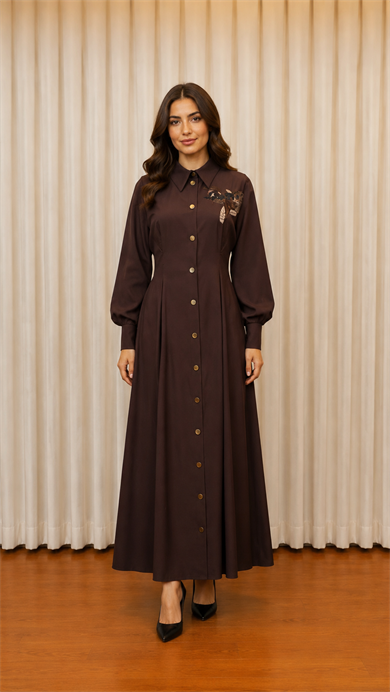 BELLEZZA ELBİSE KAHVERENGİ