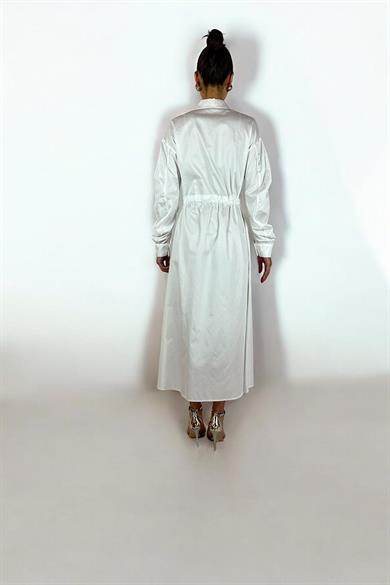 COTTON GÖMLEK ELBİSE EKRU