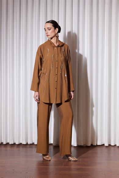 CRISTALLO KAPÜŞONLU TAKIM CAMEL