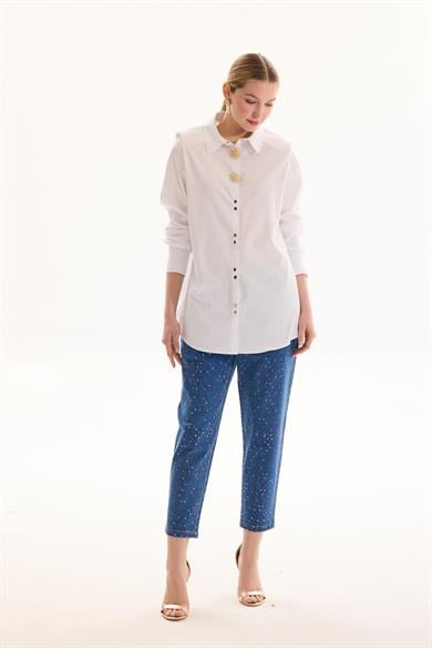 DENİM TAŞLI PANTOLON DENİM