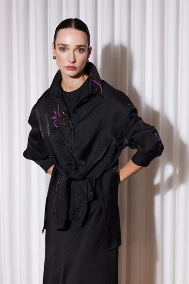 ELEGANT FLOW GÖMLEK SİYAH