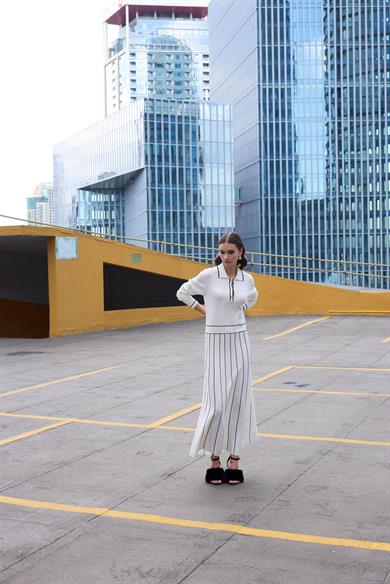 ELEGANTE TRİKO ELBİSE EKRU