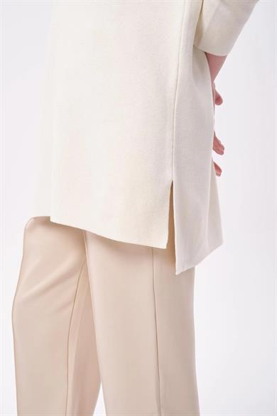 FLOWER TRİKO KAZAK EKRU