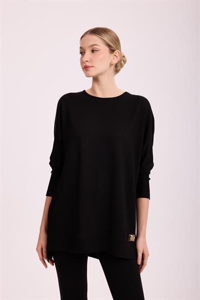 İPEK PAMUK BLUZ SİYAH