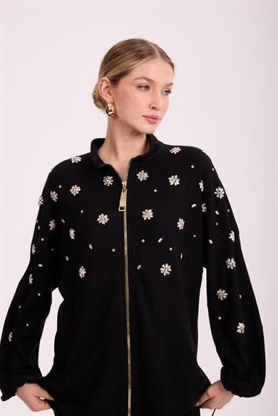 İŞLEMELİ MODAL TAKIM SİYAH