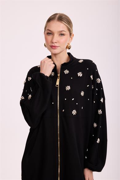 İŞLEMELİ MODAL TAKIM SİYAH