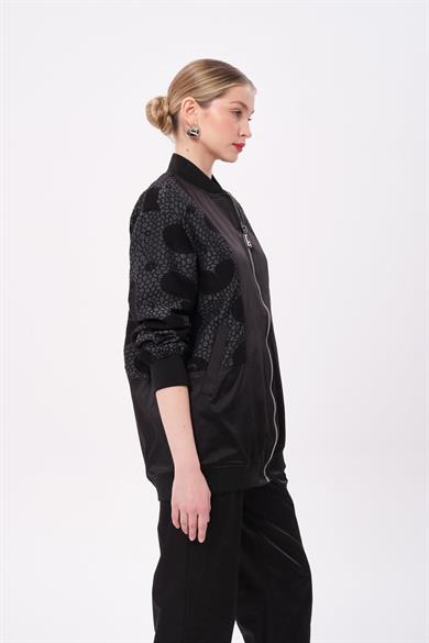 JAKAR SATEN BOMBER SİYAH