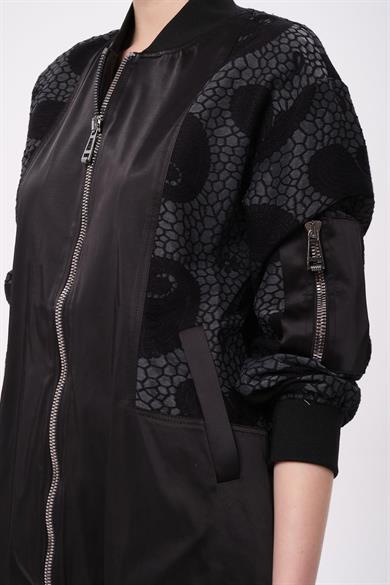 JAKAR SATEN BOMBER SİYAH