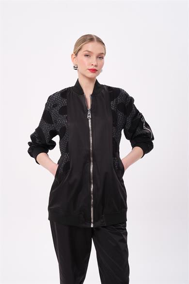 JAKAR SATEN BOMBER SİYAH