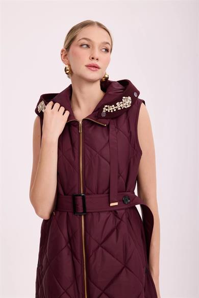 KAPİTONE YELEK BORDO