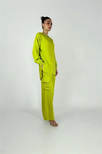 KAPÜŞONLU AKSESUARLI AİROBİN TAKIM ASİT SARI