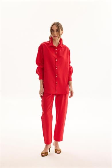 KETEN GÖMLEK KIRMIZI