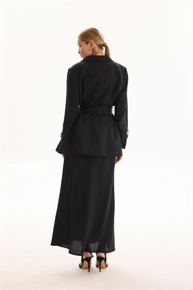 LİNEN İÇ ELBİSE SİYAH