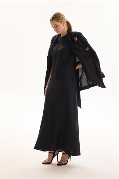 LİNEN İÇ ELBİSE SİYAH