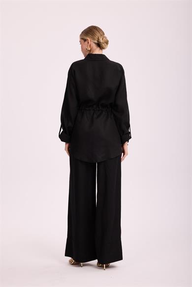 LİNEN KETEN TAKIM SİYAH