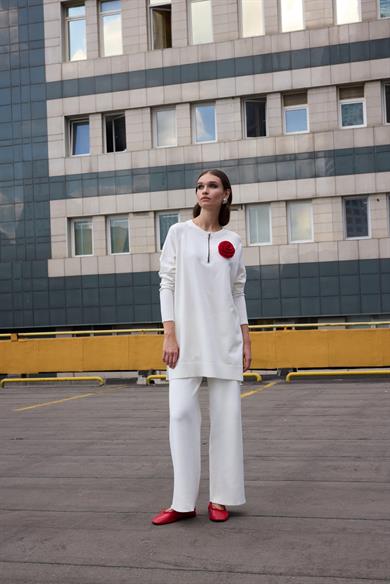 LİVE FERMUAR DETAYLI TRİKO KAZAK EKRU