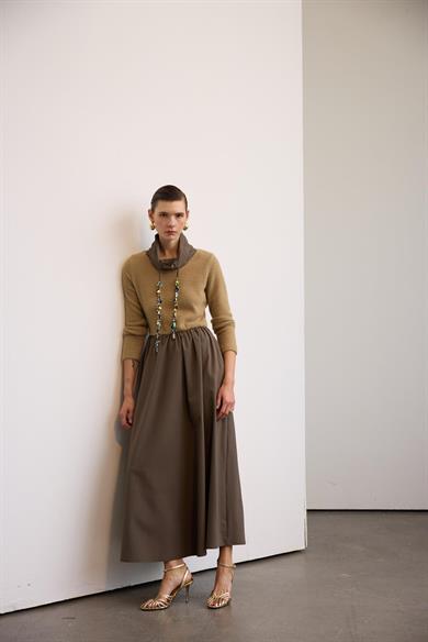 LUMORE DUO ELBİSE CAMEL/HAKİ