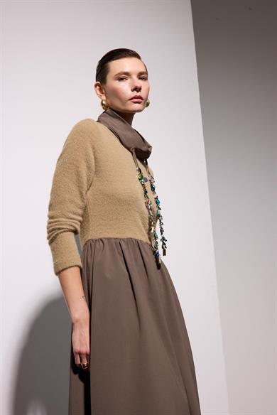 LUMORE DUO ELBİSE CAMEL/HAKİ