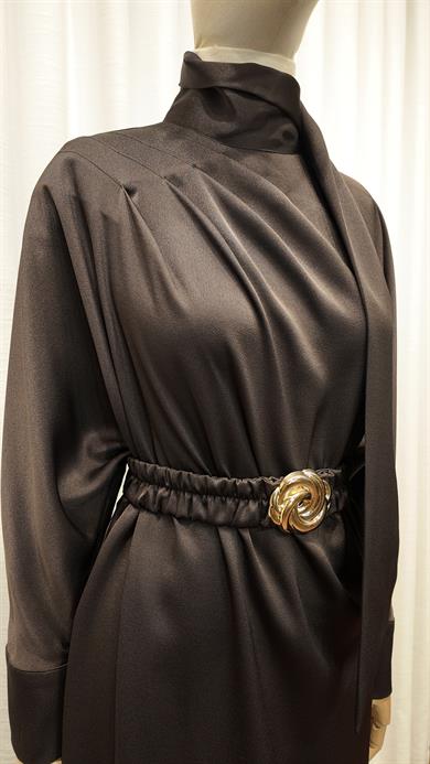 MIDNIGHT SILK ELBİSE KAHVERENGİ